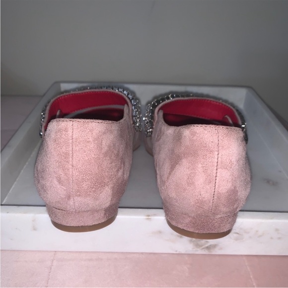 NWOT • Kurt Geiger “Kingly” Mauve Mary Jane Rhinestone Suede Flats • EU Size 37 - Picture 5 of 9